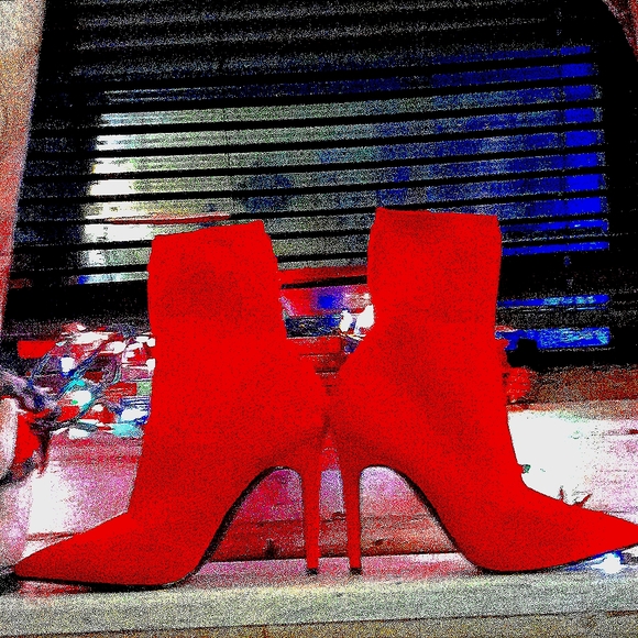 Womans Slip On Ankle Booties with 4.5inch 👠 👠's - Picture 2 of 8